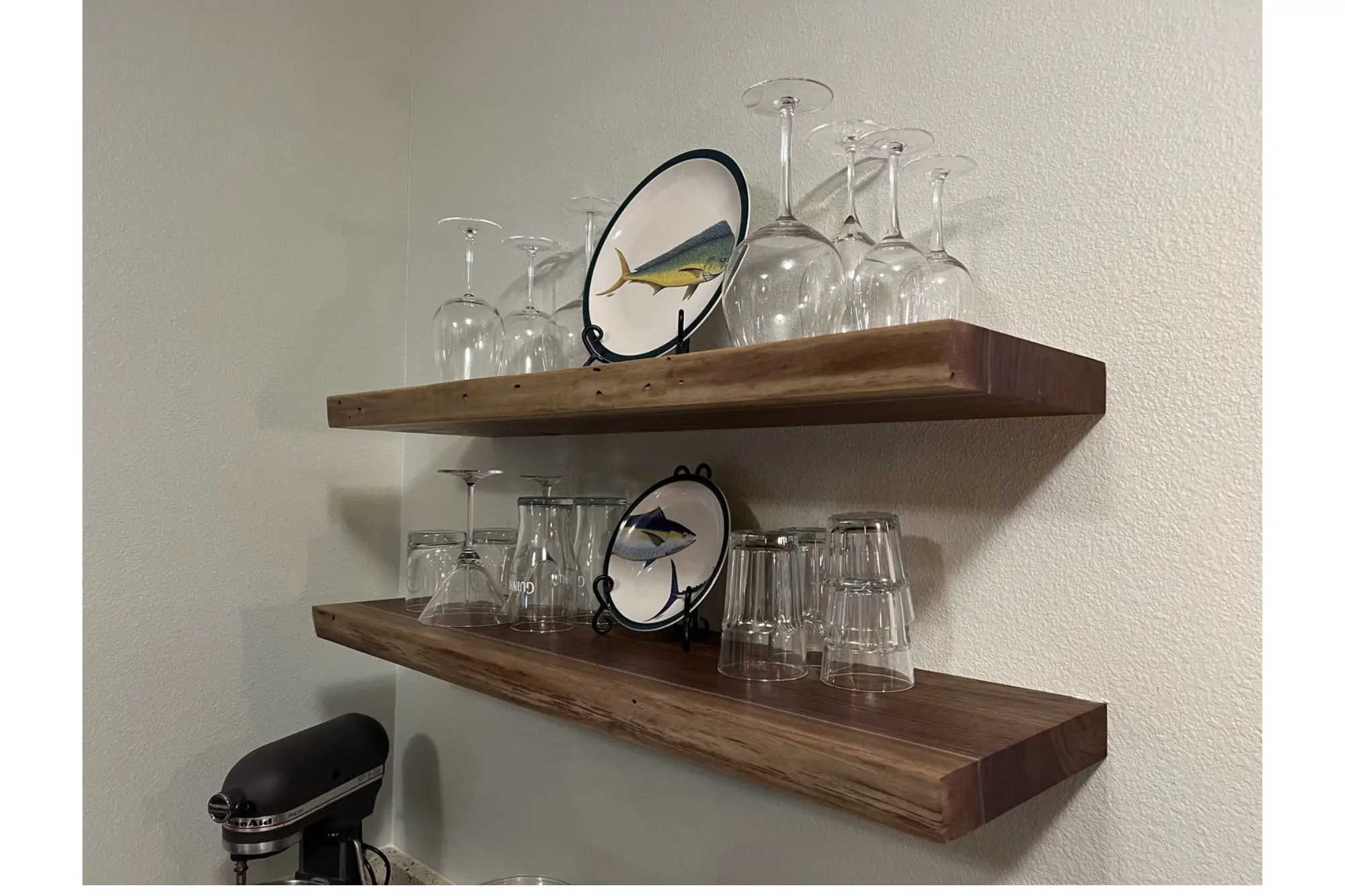 Live Edge Walnut Custom Floating Shelves - Image 7