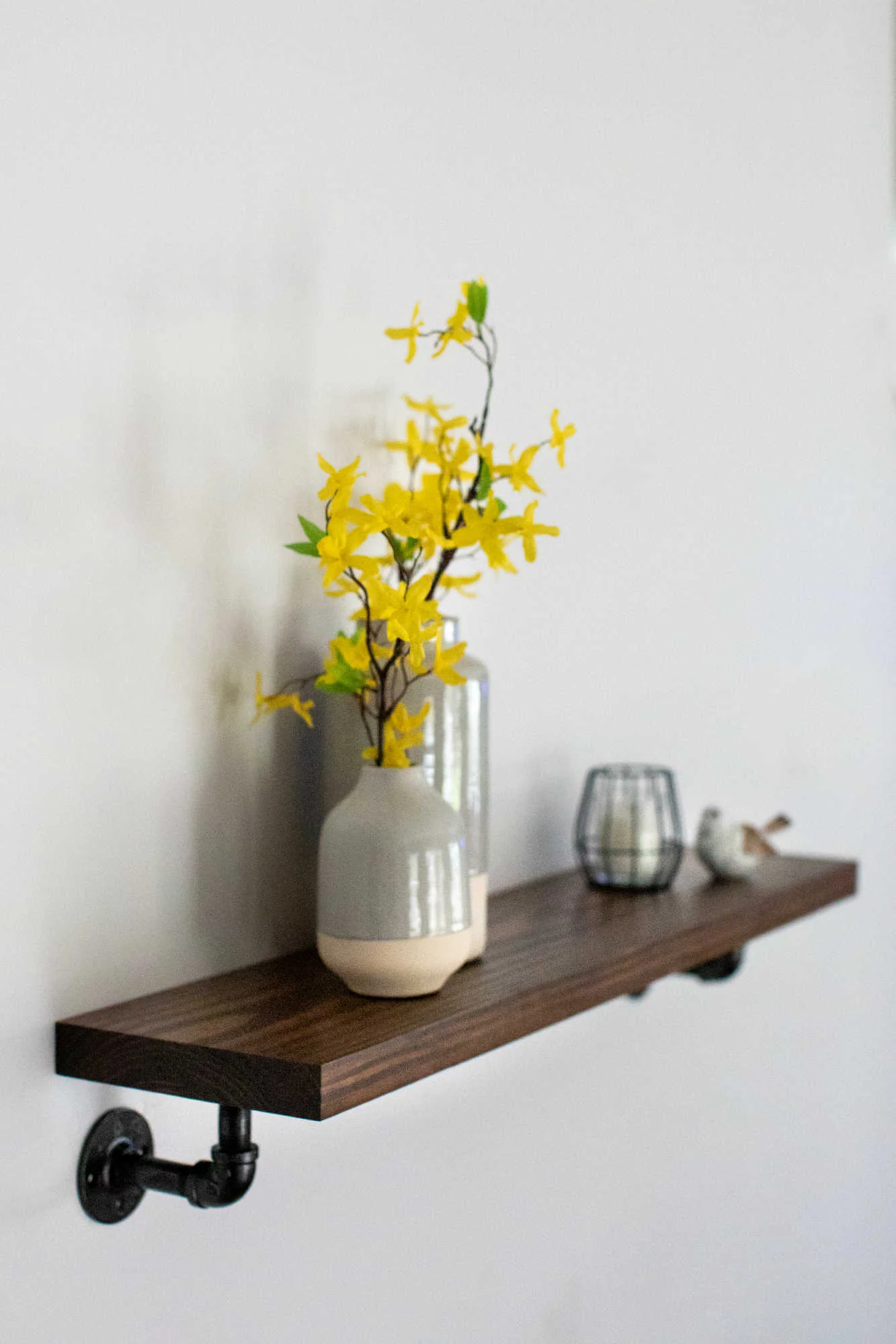 Smooth Edge Pine Shelves | Industrial Pipe "L" Brackets | 8" Deep - Image 3
