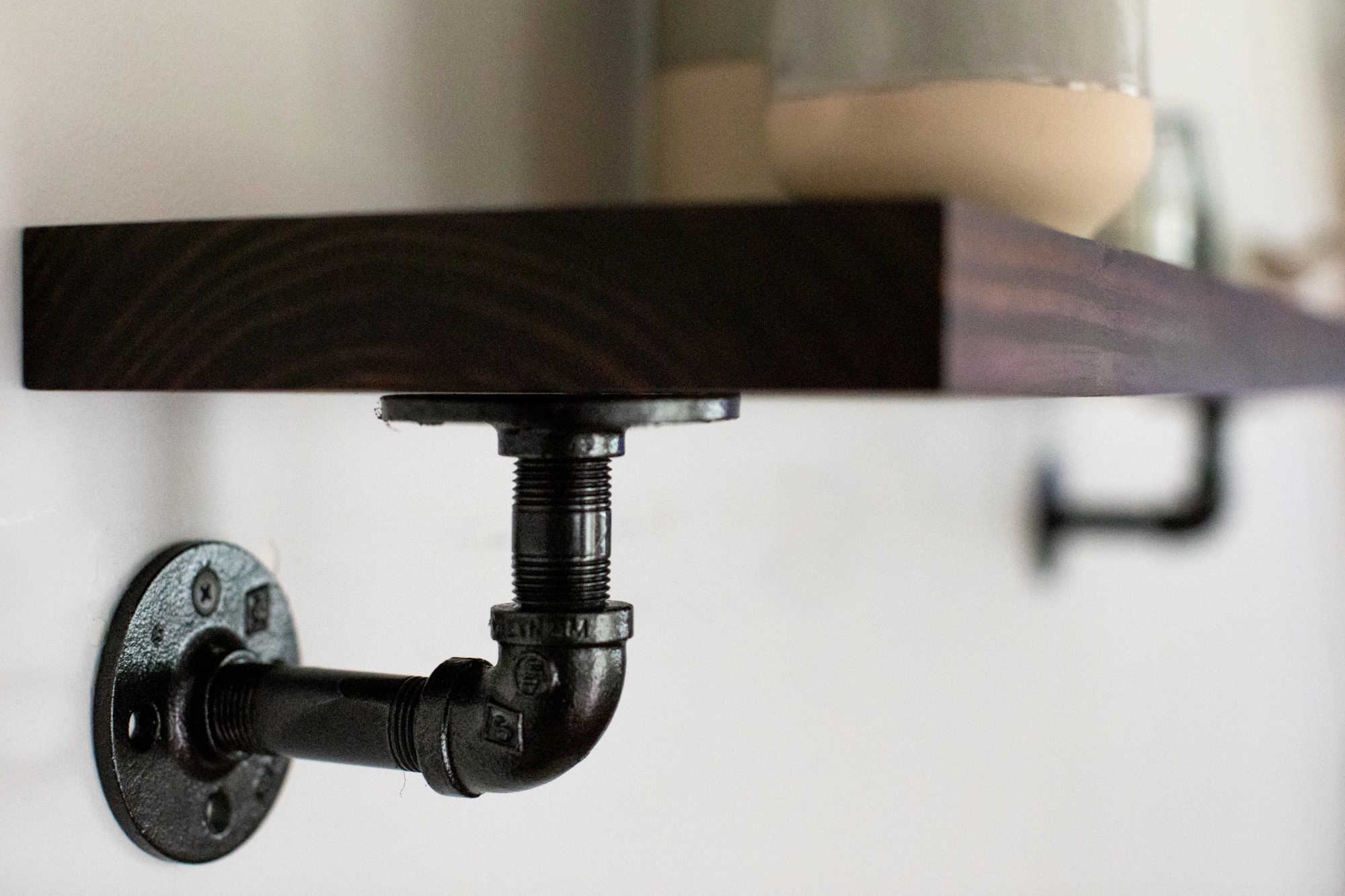 Smooth Edge Pine Shelves | Industrial Pipe "L" Brackets | 8" Deep - Image 4