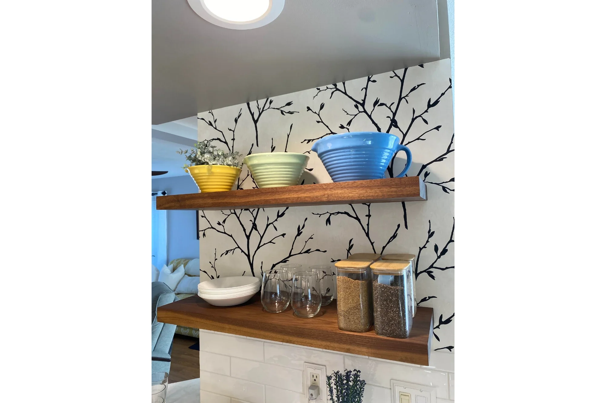Walnut Custom Floating Shelves - Image 4